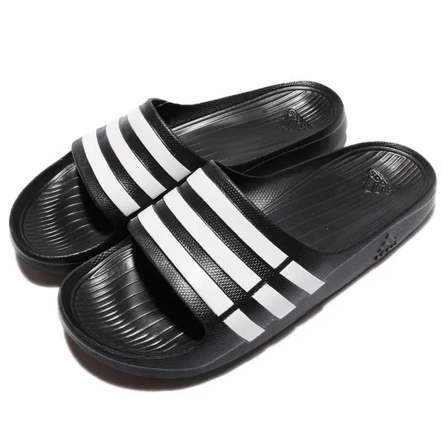 Adids duramo slides black and white