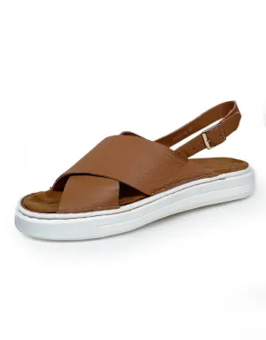 Albin Sandal Tan/White Leather