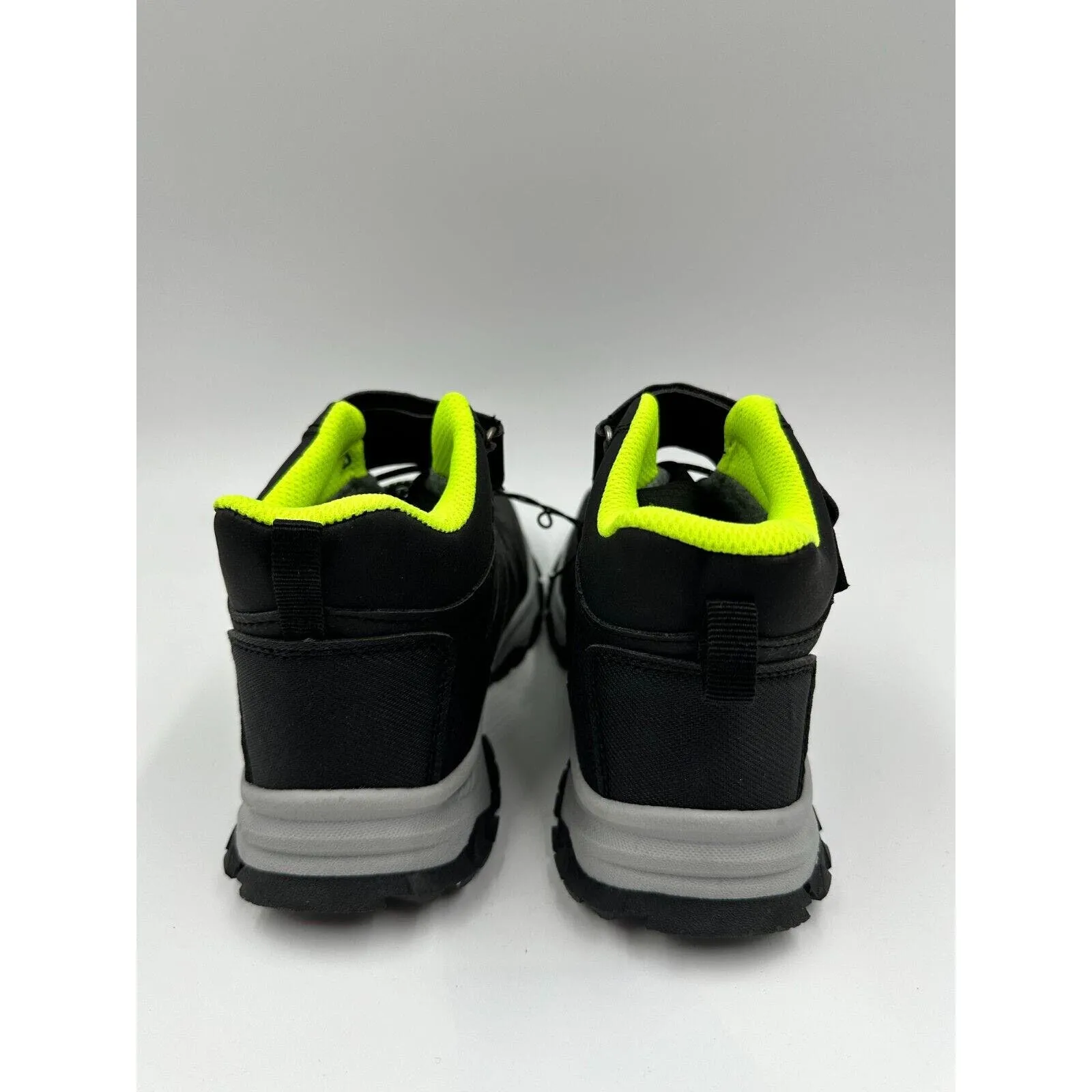 Big Kid Size 2, Black and Yellow High Top Hikers