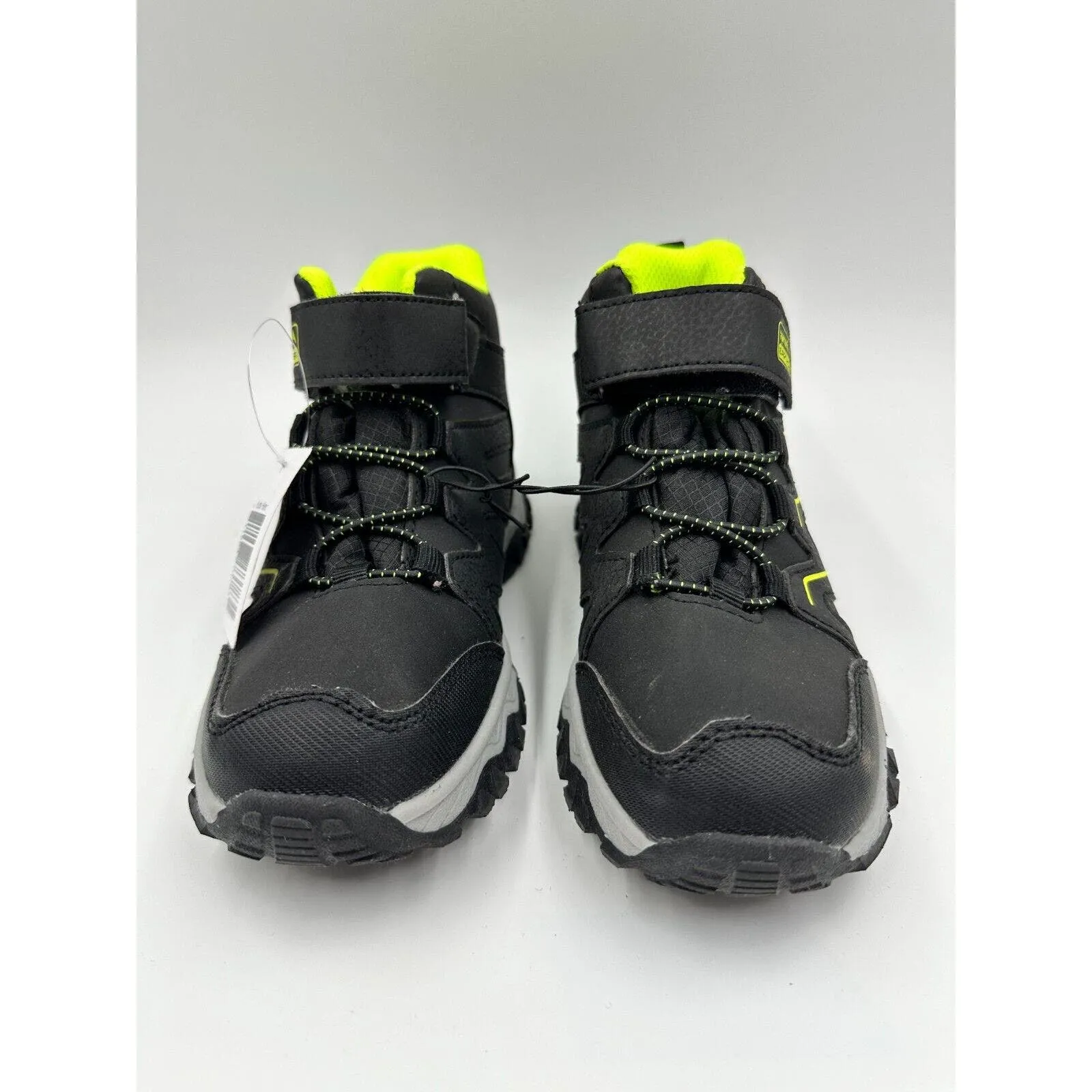 Big Kid Size 2, Black and Yellow High Top Hikers