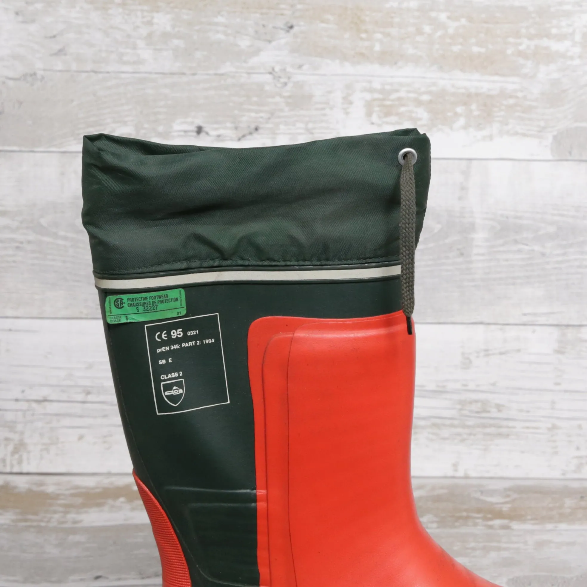 De-Branded Steel Toe Cap Chainsaw Class 2 Wellington Boots UK5.5