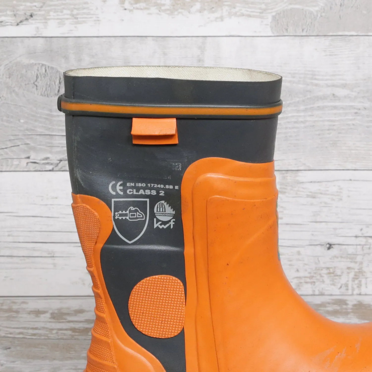 De-Branded Steel Toe Cap Chainsaw Class 2 Wellington Boots UK6.5