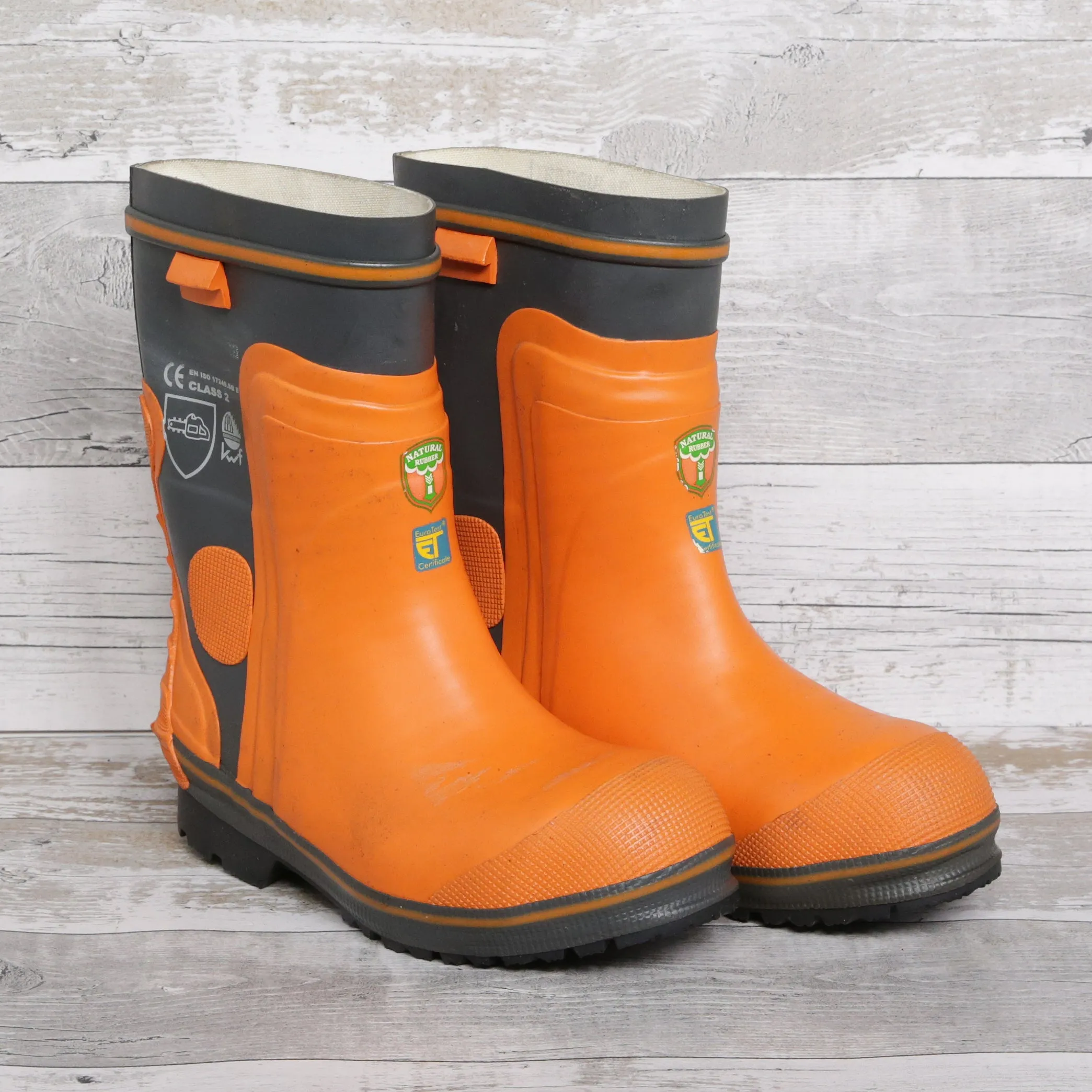 De-Branded Steel Toe Cap Chainsaw Class 2 Wellington Boots UK6.5