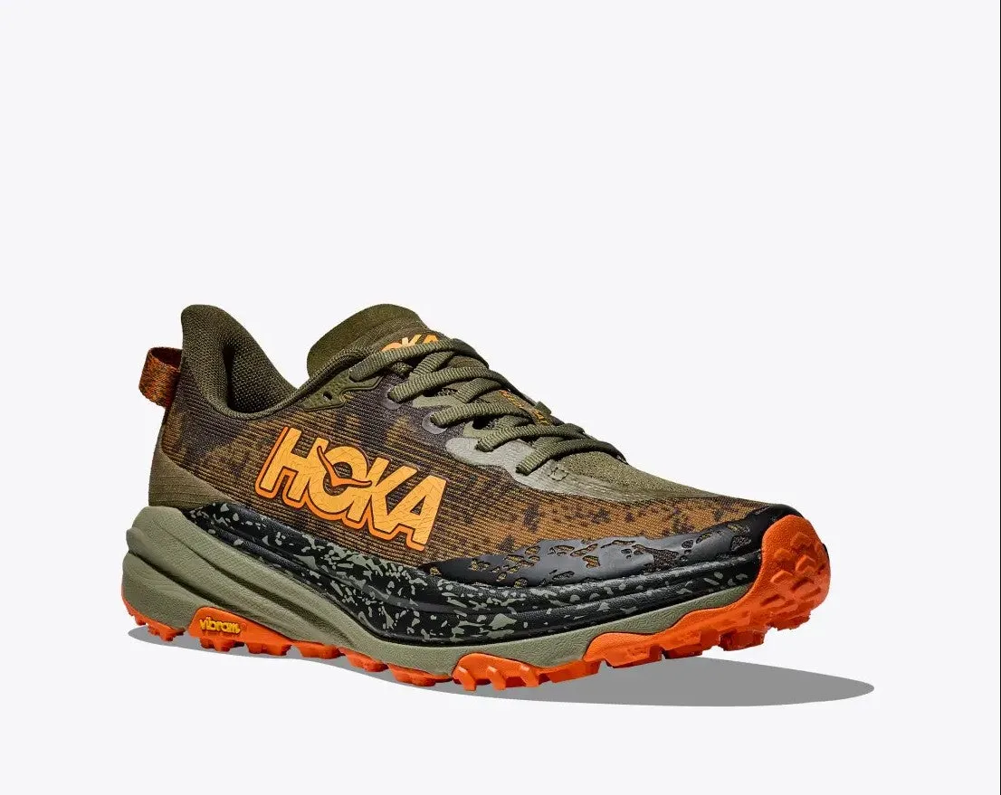 MEN'S HOKA SPEEDGOAT 6 1147791AQL COLOR:  ANTIQUE OLIVE/SQUASH