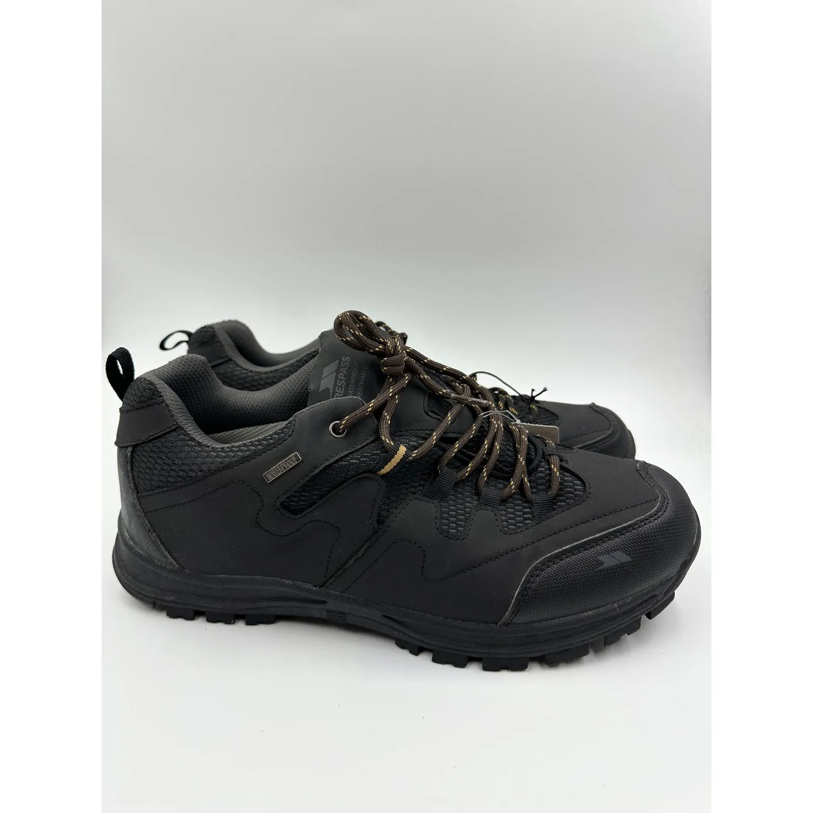 Men's Size 13, Low Top Synthetic and Mesh All Black Hikers with Rugged Tread