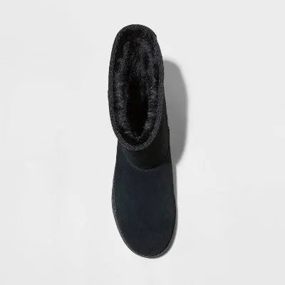 New - Women's Soph Shearling Style Boots - Universal Thread Black 10