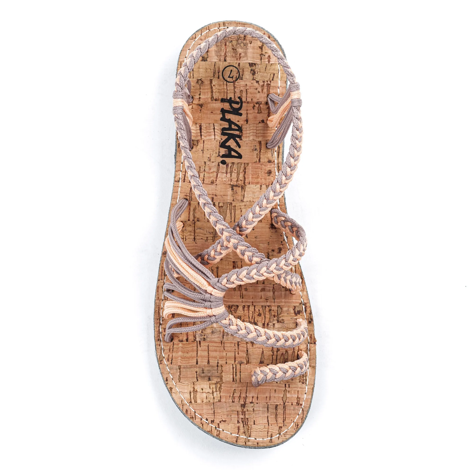 Palm Leaf Flat Women's Sandals |  Peach Sand