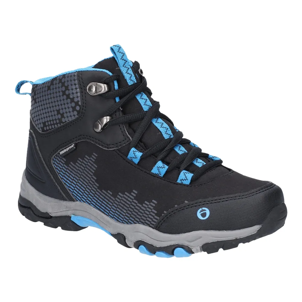 Senior Ducklington Hiking Waterproof Boots Black/Blue