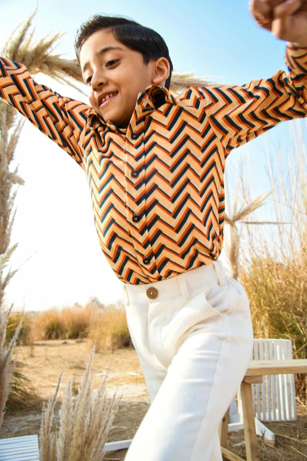 Tack Trail- Versatile Regular Fit Organic Cotton Shirt For Boys