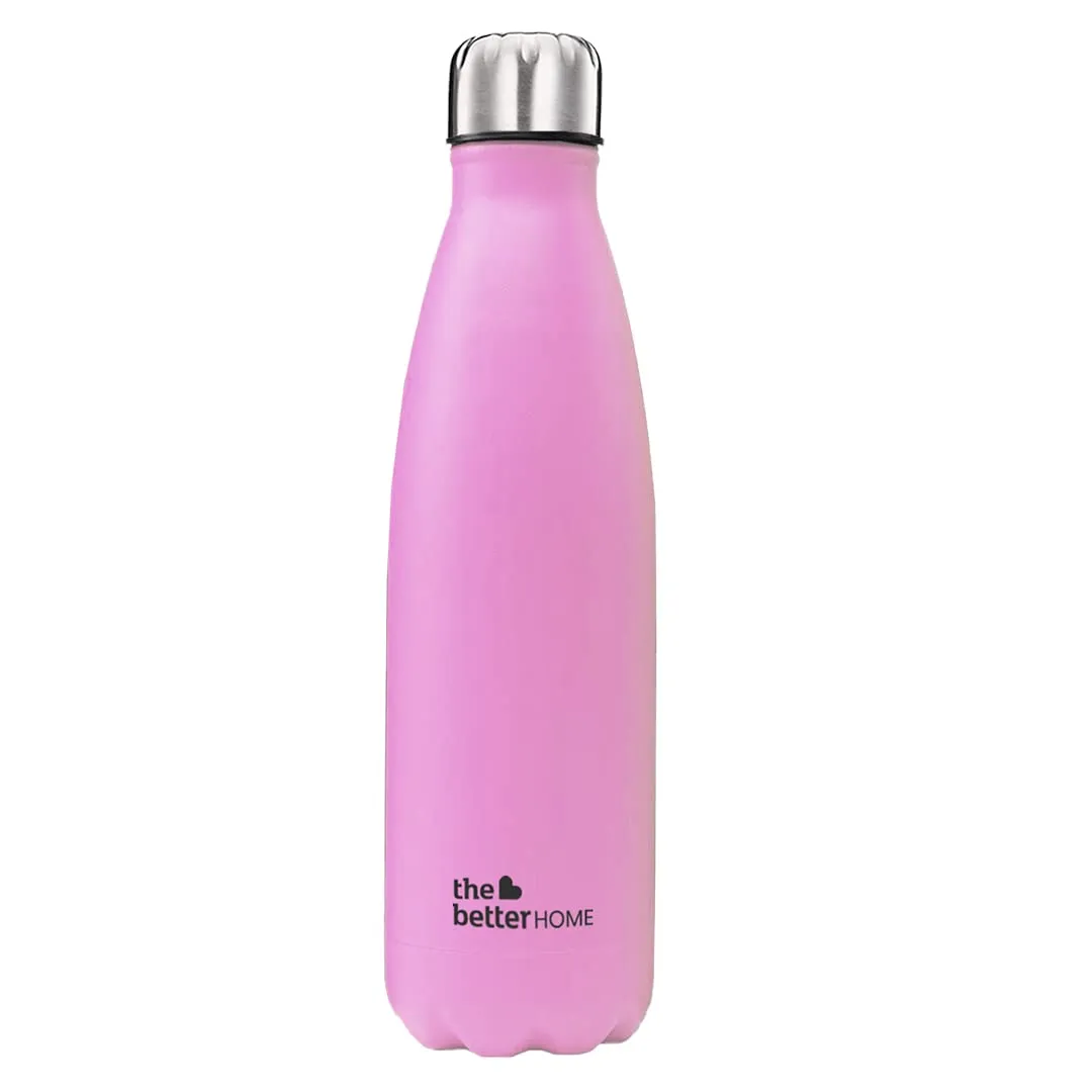 The Better Home 500 ml Thermosteel Bottle | Doubled Wall 304 Stainless Steel | Stays Hot For 18 Hrs & Cold For 24 Hrs | Rustproof & Leakproof | Insulated Water Bottles for Office, Travel | Pink