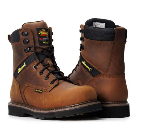 Thorogood Jobsite Series – 8″ Crazy Horse Waterproof   Insulated Safety Toe