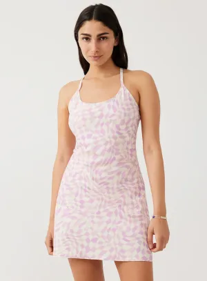 Wavy Checker Exercise Dress