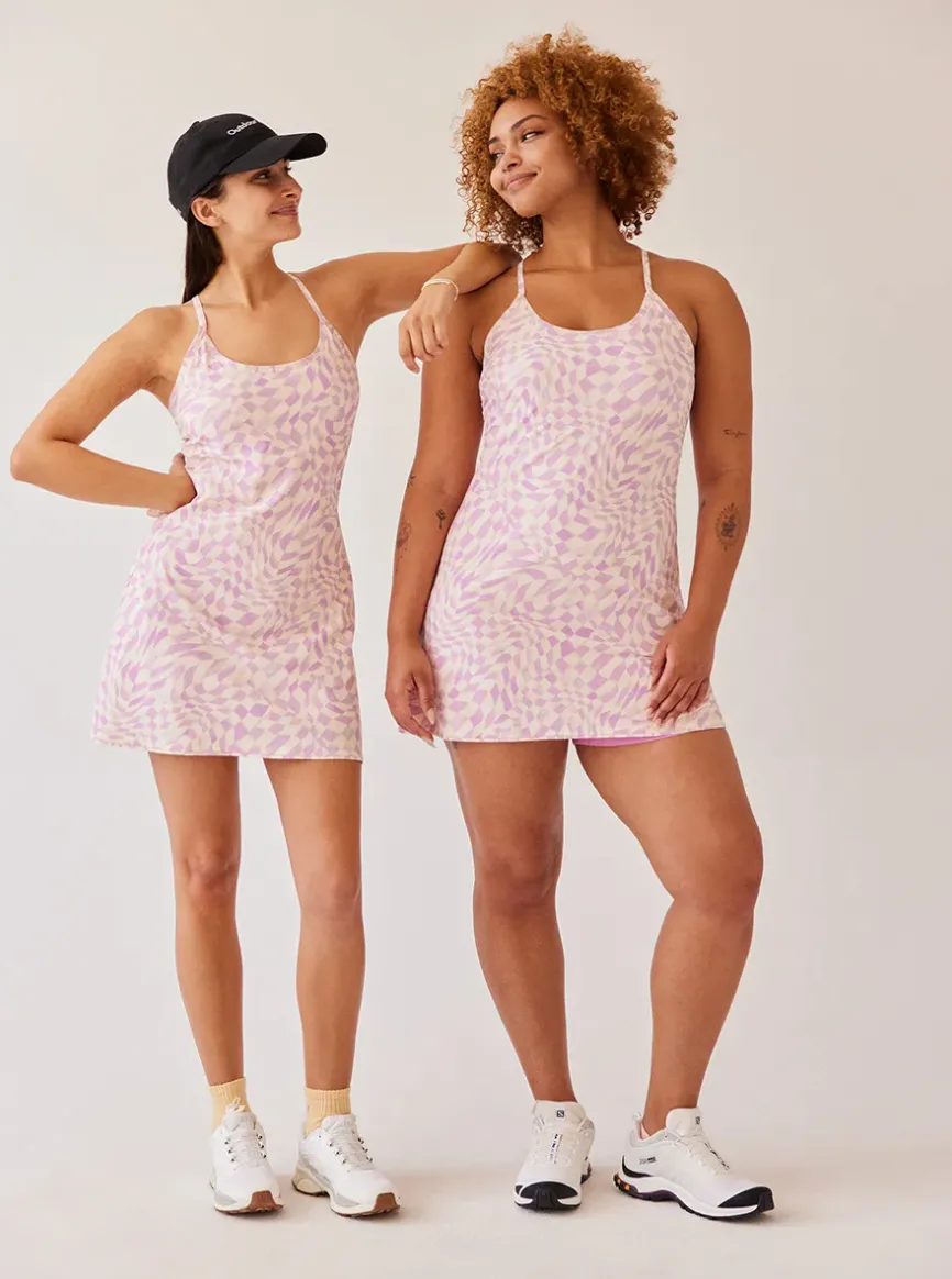 Wavy Checker Exercise Dress