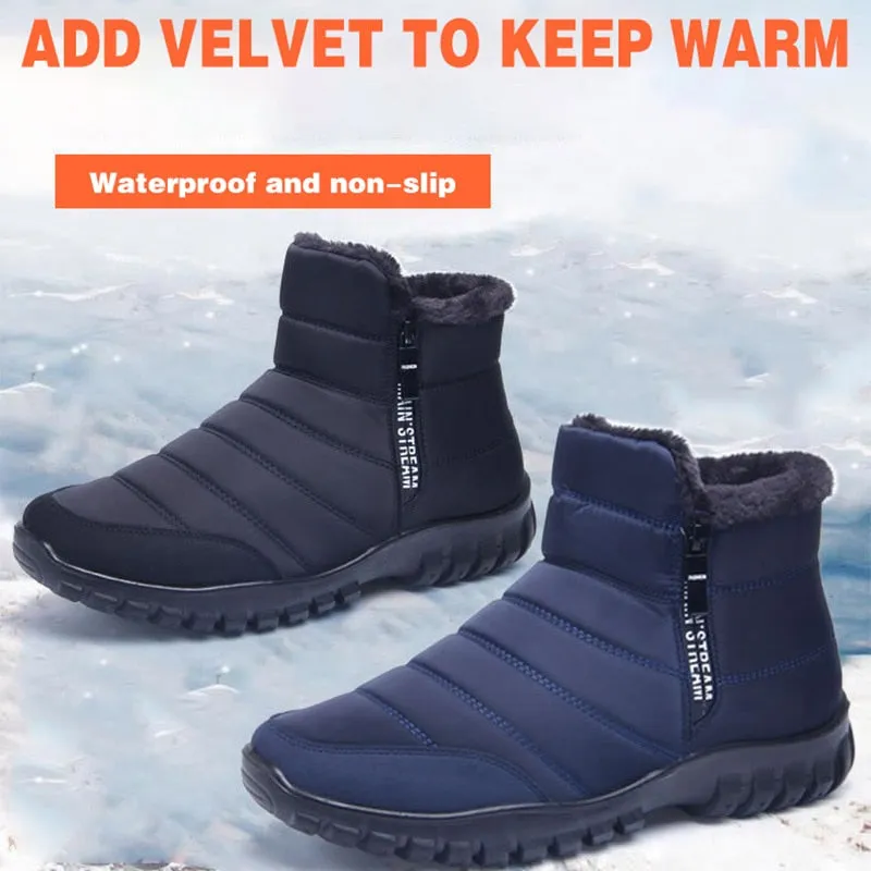 Winter Snow Boots Men Waterproof Casual Cotton Shoes Flat Comfortable Man Footwear Plus Size 46 Ankle Boots Women Free Shipping