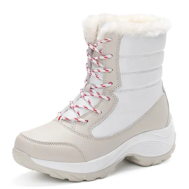 Women snow boots winter warm boots thick bottom platform waterproof ankle boots for women thick fur cotton shoes size 35-42