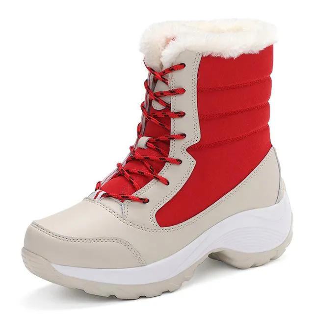 Women snow boots winter warm boots thick bottom platform waterproof ankle boots for women thick fur cotton shoes size 35-42