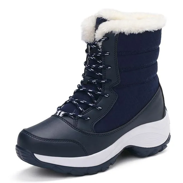 Women snow boots winter warm boots thick bottom platform waterproof ankle boots for women thick fur cotton shoes size 35-42