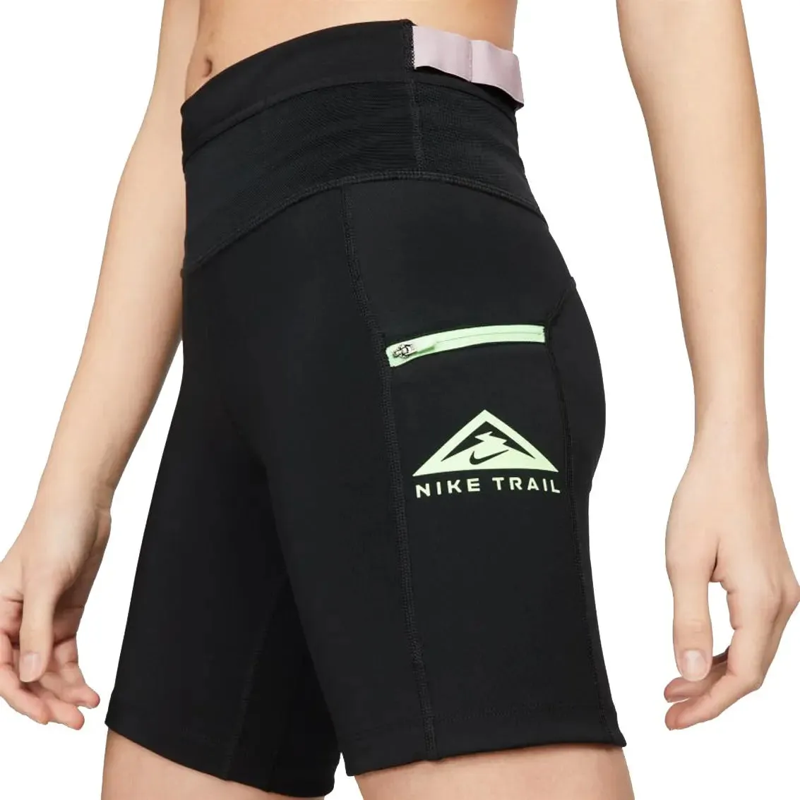 Womens Nike Epic Luxe Trail Short - Black / Plum Fog / Lime Glow